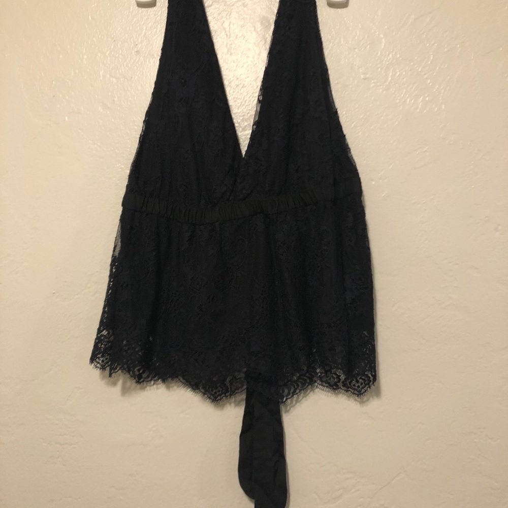 Free People Black Lacey Tank